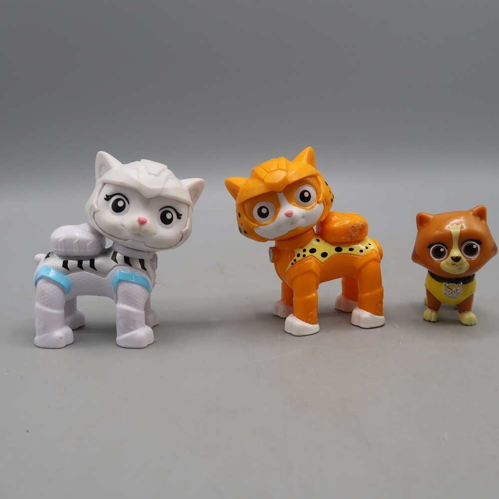 Paw Patrol Cat Pack Figures Leo Orange Rory white Kitten Rubble Toy Lot